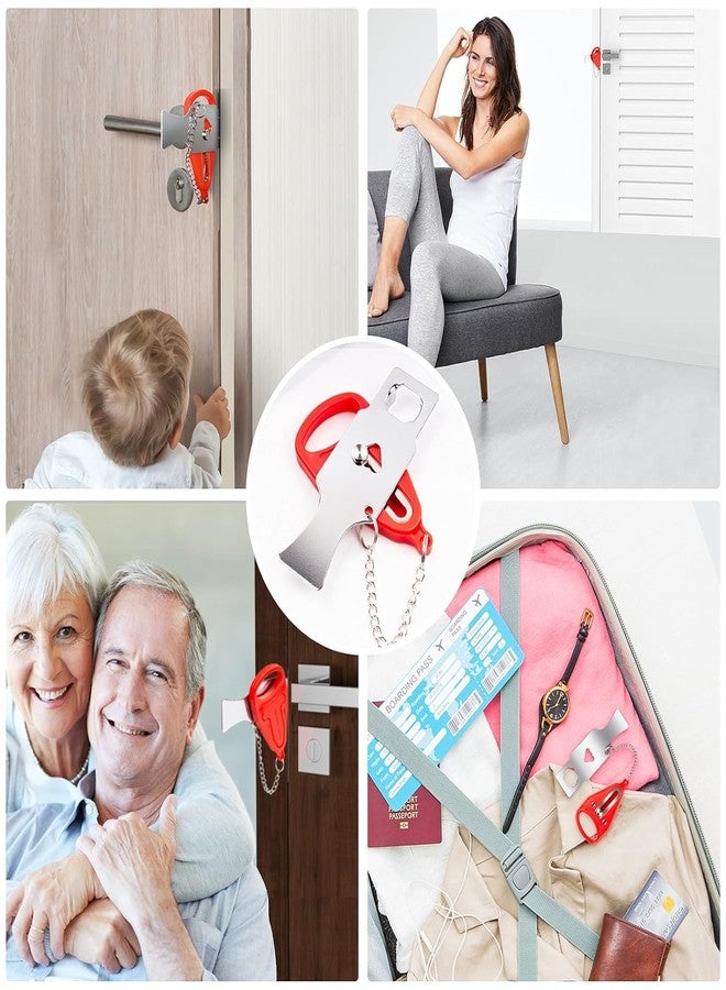 Portible قفل باب محمول، قفل سفر، مانع باب أمان محمول، أضف أقفالًا إضافية لمزيد من الأمان والخصوصية، مناسب للمدرسة والمنزل والفندق والأماكن الخارجية (عبوة من قطعة واحدة) - Image 5